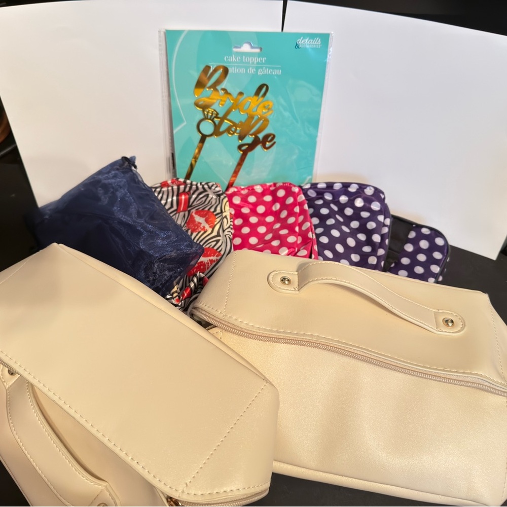Wedding Welcome Bag , faux fur sleep mask and cosmetic bags